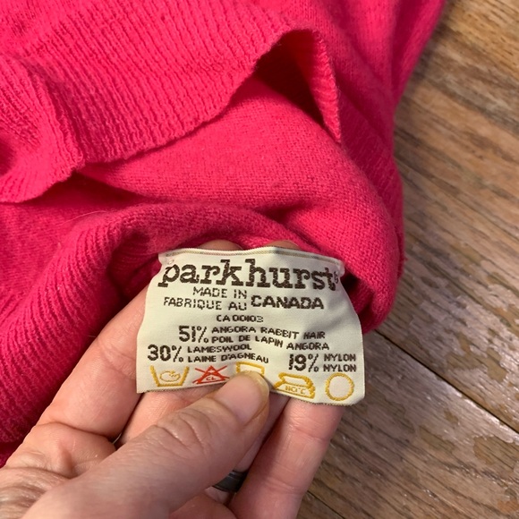 VTG Parkhurst Angora Lambswool Pink Cowl Neck Sweater Made in Canada Size 38 (M) - Picture 3 of 8